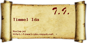 Timmel Ida névjegykártya
